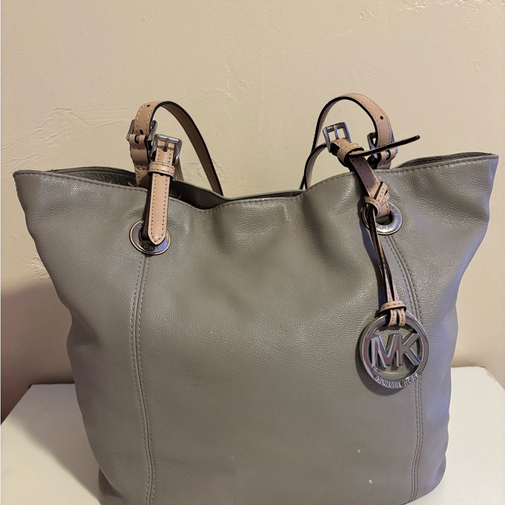 Michael Kors Gray Structured Leather Tote